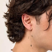 18K Gold Threader Chain - Cross