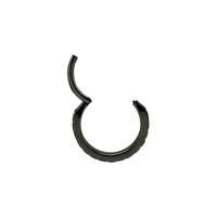 Grey/Black Steel Hinged Conch Ring - Cubic Zirconia