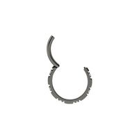 Grey/Black Steel Hinged Ring - Premium Zirconia Intervals