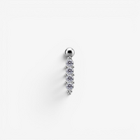Titanium Internal Thread Belly Ring - Premium Zirconia 4 Ball Cluster