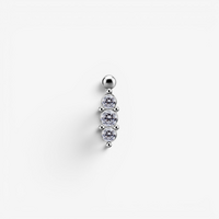 Titanium Internal Thread Belly Ring - Premium Zirconia 3 Ball Cluster
