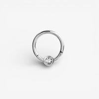 Surgical Steel Septum Ring - Crystal