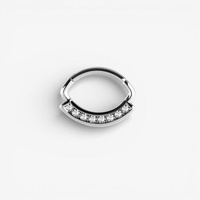 Surgical Steel Septum Ring - Premium Zirconia 16 Gauge - 6mm