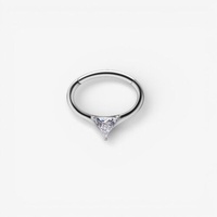Surgical Steel Septum Ring - Triangle Cubic Zirconia