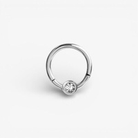 Nickel Free Cobalt Chrome Hinged Ring - 3mm Disc