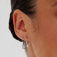 Nickel Free Cobalt Chrome Jewellery Charm - Pear Premium Zirconia 