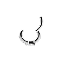 Nickel Free Cobalt Chrome Belly Clicker Ring - Premium Zirconia Marquise 14 Gauge - 8mm