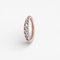 Rose Gold Steel Nose Ring - Premium Zirconia
