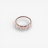 Rose Gold Steel Septum Ring - Lotus Flower 16 Gauge - 6mm x 9mm