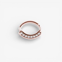 Rose Gold Steel Septum Ring - Premium Zirconia 16 Gauge - 6mm