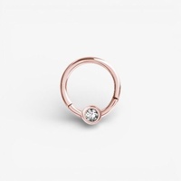 Rose Gold Nickel Free Cobalt Chrome Hinged Ring - 3mm Disc
