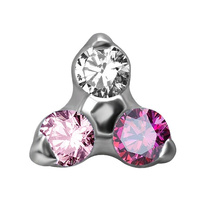 Surgical Steel Attachment for Internal Thread Labret - Premium Zirconia - Trinity