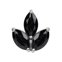 Surgical Steel Attachment for Internal Thread Labret - Premium Zirconia - Marquise Cluster