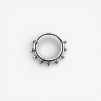 Titanium Hinged Ring - Plain Balls 16 Gauge - 6mm