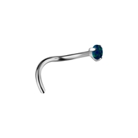 Titanium Pigtail Nose Stud Claw Set - Lab Created Opal