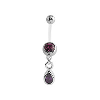 Bioflex Belly Ring - Gem and Pear Shaped Jewellery Charm