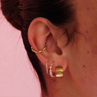 Gold Steel Conch Ring - Bamboo 16 Gauge - 12mm