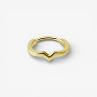 Gold Steel Conch Ring - V Shape