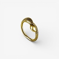 Gold Steel Conch Ring - Snake