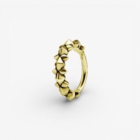 Gold Steel Conch Ring - Pyramids and Spikes