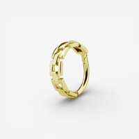Gold Steel Conch Ring - Chain