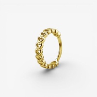 Gold Steel Conch Ring - Hearts