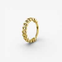 Gold Steel Sleeper Earring - Hearts