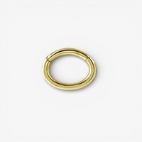 Gold Steel Oval Rook Ring