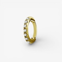 Gold Steel Oval Rook Ring - Premium Zirconia