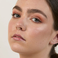 Gold Steel Septum Ring - 12 Prong Cubic Zirconia Crown 16 Gauge - 8mm