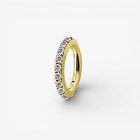 Gold Nickel Free Cobalt Chrome Belly Ring - Premium Zirconia