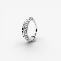 Surgical Steel Conch Ring - Double Row Cubic Zirconia