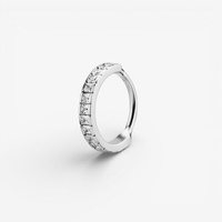 Surgical Steel Conch Ring - Square Cubic Zirconia 16 Gauge - 12mm