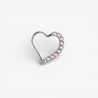 Surgical Steel Heart Daith Ring - Premium Zirconia