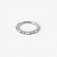 Surgical Steel Hinged Ring - Premium Zirconia