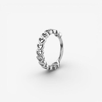 Surgical Steel Hinged Ring - Hearts
