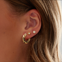 Gold Steel Chunky Round Hoops 