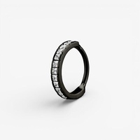 Black Steel Conch Ring - Cubic Zirconia