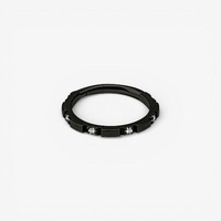 Black Steel Hinged Ring - Premium Zirconia Intervals