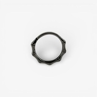 Black Steel Hinged Ring - Bamboo Design