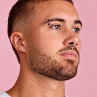 Black Steel Septum Ring - Front Facing Cubic Zirconia 16 Gauge - 8mm