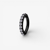 Black Nickel Free Cobalt Chrome Belly Ring - Premium Zirconia