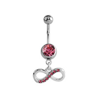 Surgical Steel Belly Ring - Jewelled Infinity Jewellery Charm