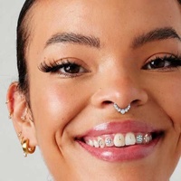 Surgical Steel Septum Ring - 7 Prong Cubic Zirconia Crown 16 Gauge - 8mm