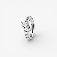 Nickel Free Cobalt Chrome Belly Ring - Premium Zirconia Marquise 14 Gauge - 8mm