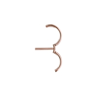 Rose Gold Steel Double Hinged Nipple Ring 14 Gauge - 12mm