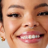 Rose Gold Steel Septum Ring - 8 Prong Cubic Zirconia Crown 16 Gauge - 6mm