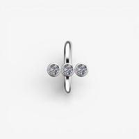Titanium Hinged Ring Cluster - Premium Zirconia