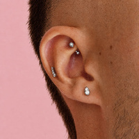 Titanium Internal Thread Rook Bar - Premium Zirconia Ball Flower Cluster