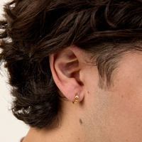 Gold Steel Conch Ring - Chain